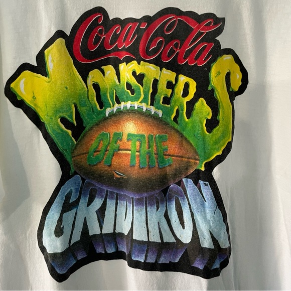 1994 Coca-Cola Monsters of the Gridiron Graphic Tee T-Shirt Vintage XL - Picture 2 of 7